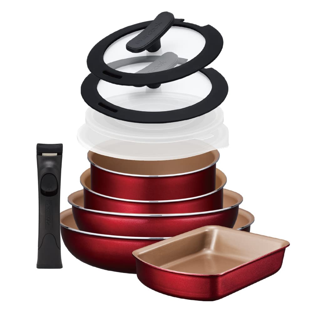 Amazon｜エバークック フライパンセット 10点セット 着脱式 IH対応