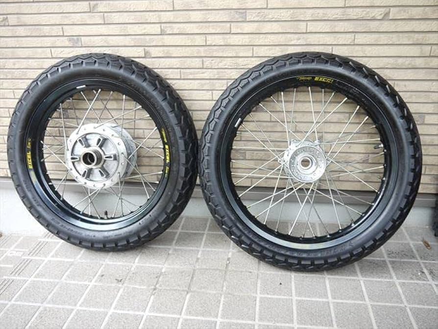 Amazon.co.jp: SR400/SR500 エキセルリム ブラック フロント19リア18