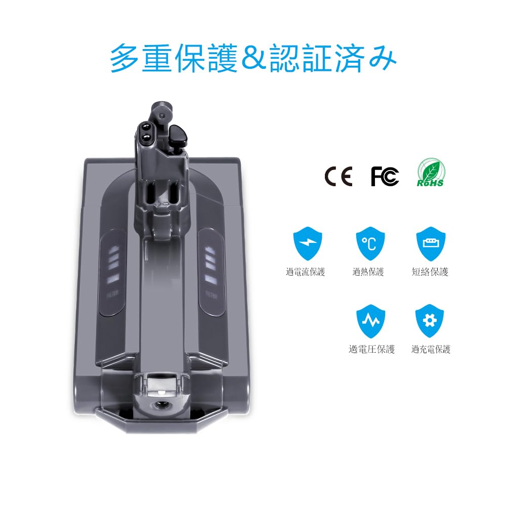 Amazon.co.jp: KUNLUN 交換 ダイソン V10 バッテリー SV12 バッテリー