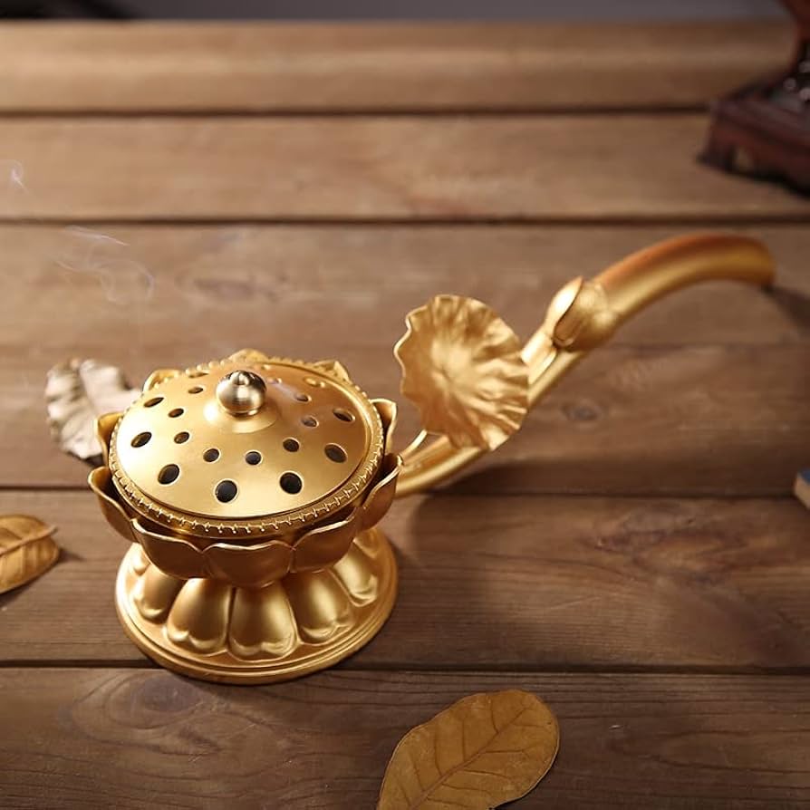 Amazon｜柄香炉 密教法具 寺院用仏具 蓮華型柄香炉 真鍮製 密教で使