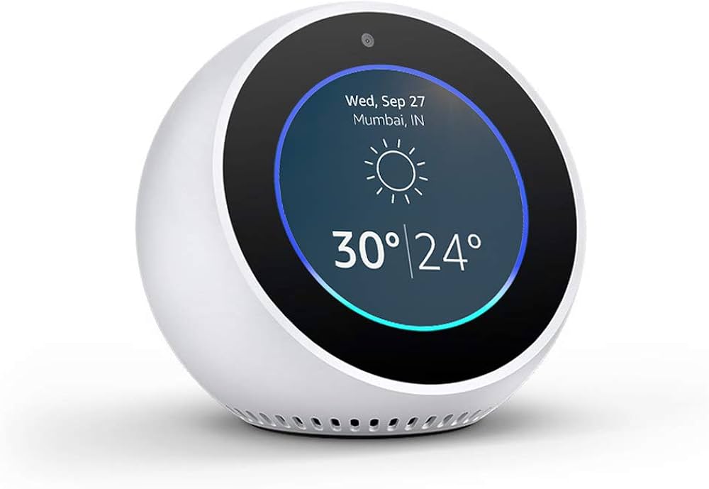 Echo Spot – Smart Alarm Clock with Alexa - White : Amazon.in