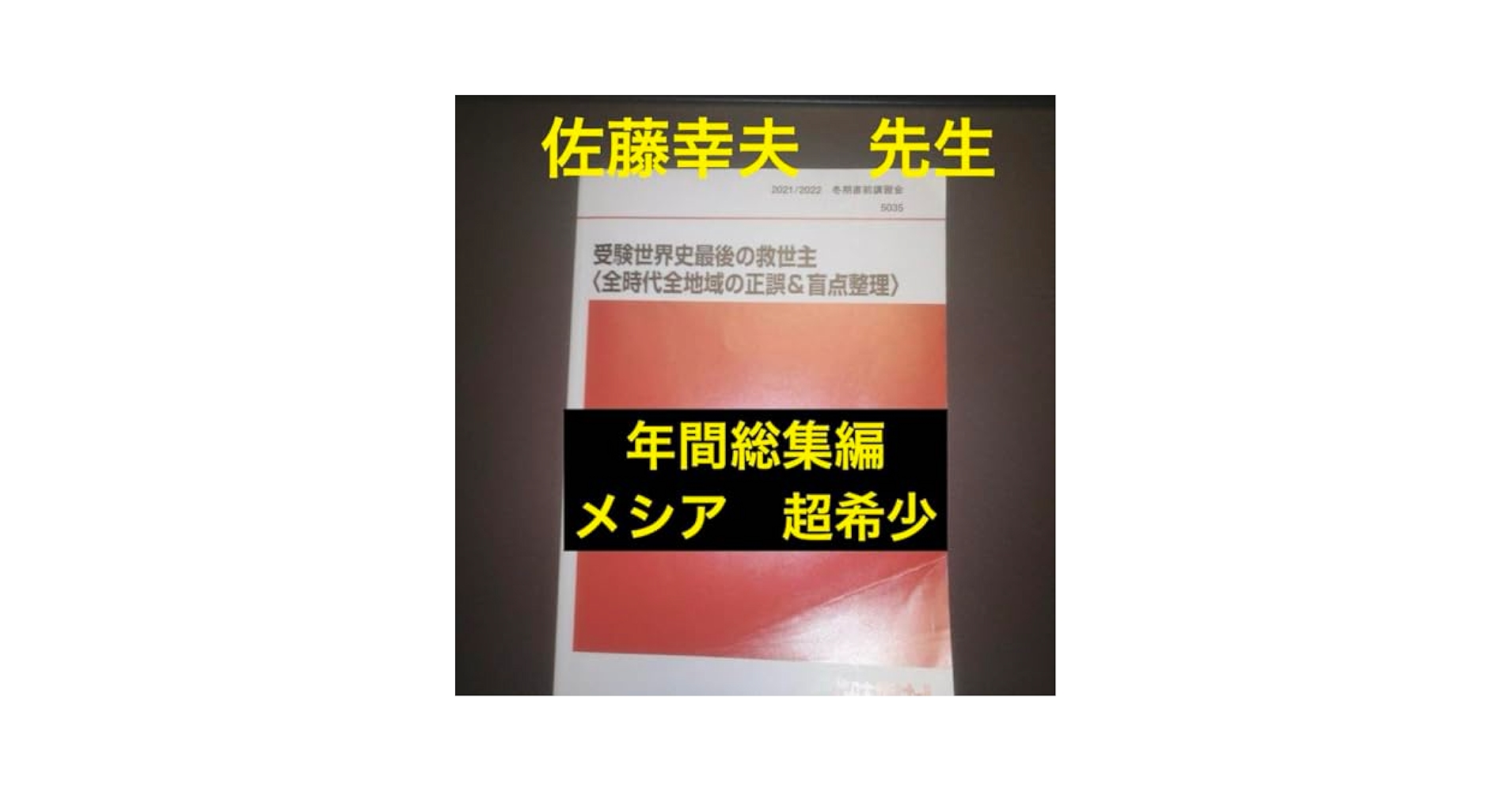 代々木ゼミナール 受験世界史最後の救世主 2025 代ゼミ 世界史 佐藤