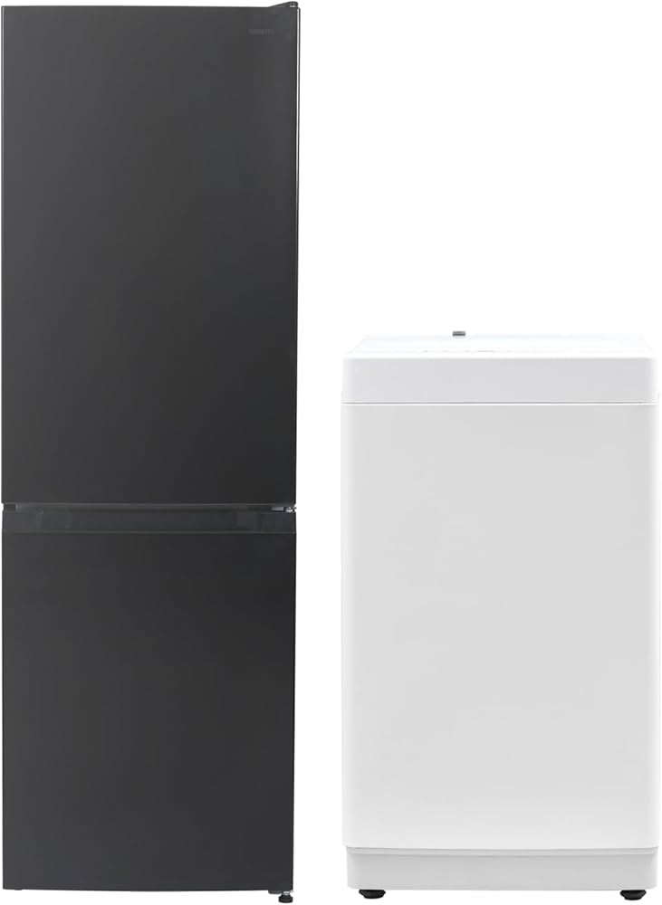 Amazon | 【新生活2点セット】 [山善] 冷蔵庫 150L ブラック & 洗濯機