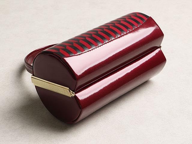 草履バッグセット 矢羽根柄(黒&赤) W40838