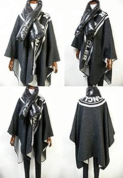 Amazon | [モンクレール] ダウンマフラー付きウールニットポンチョ