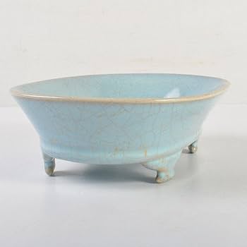 Amazon.co.jp: 中国 汝窯 天青釉 青磁 水盤 筆洗 水仙盆 C 6728E