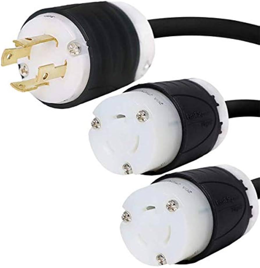 Amazon.com: NEMA L15-30P to 2X L6-20R Y Splitter Cord - 10 Foot