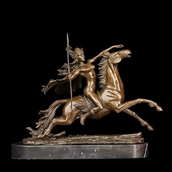 Amazon.co.jp: 古代ブロンズアートブロンズ女性兵士馬に乗って戦う女性