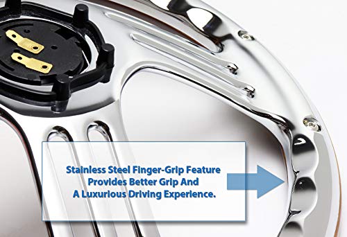 Amazon | W-Power 14インチ ダークウッドグリップ 6穴 3本スポーク