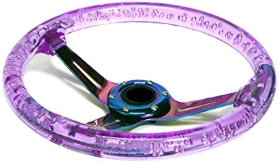 Amazon | 14インチ クリスタル ステアリング ハンドル JDM ディープ