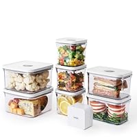 Amazon | VAKUEN プレミアム真空保存容器 正方形3サイズセット バルブ