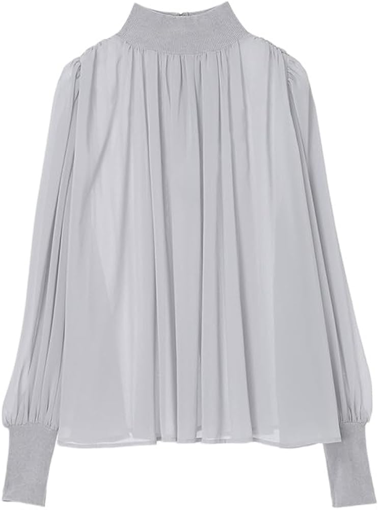Amazon.co.jp: [アニュアンス] ジョーゼットフレアブラウス (ICE BLUE