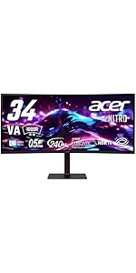 Amazon.co.jp: Acer Nitro 湾曲 ゲーミングモニター 34インチ ウルトラ