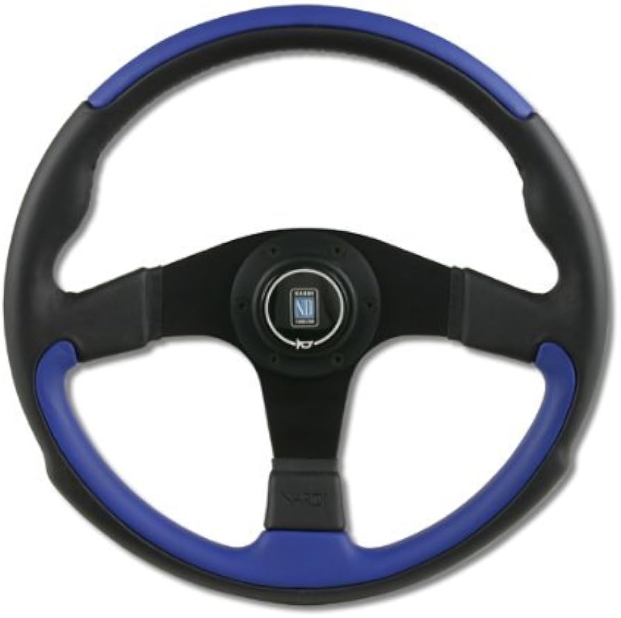 Amazon | NARDI(ナルディ) LEADER(リーダー) ブラック/ブルーレザー