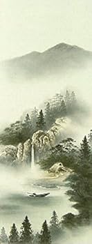 Amazon.co.jp: 小栗春峰『彩色山水』日本画 掛け軸 風景画 水墨画