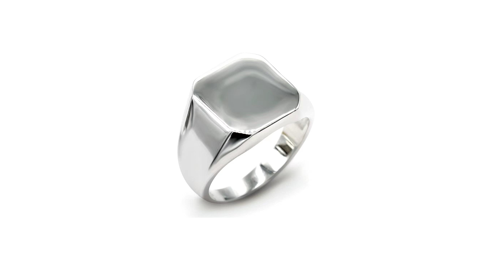 OHMMHO Solid 925 Sterling Silver Men's Ring Square Classic Simple