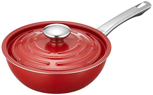 マイヤー ライトポット 深型フライパン 蓋付 20cm [レッド