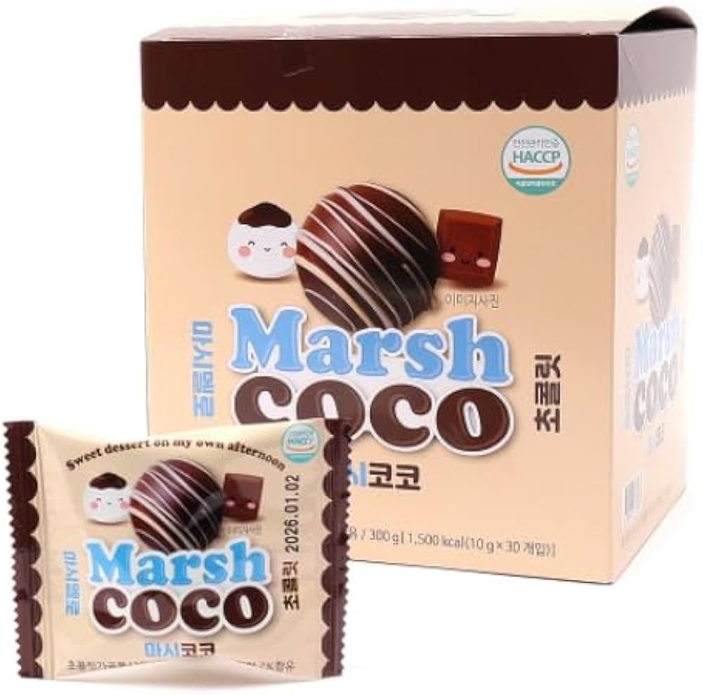 Amazon.co.jp: マシココ チョコマシュマロ 10g 1箱（30個入） : 食品