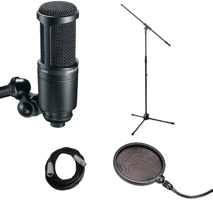 Amazon.com: Audio Technica AT2020 with Mic Stand, Pop filter and