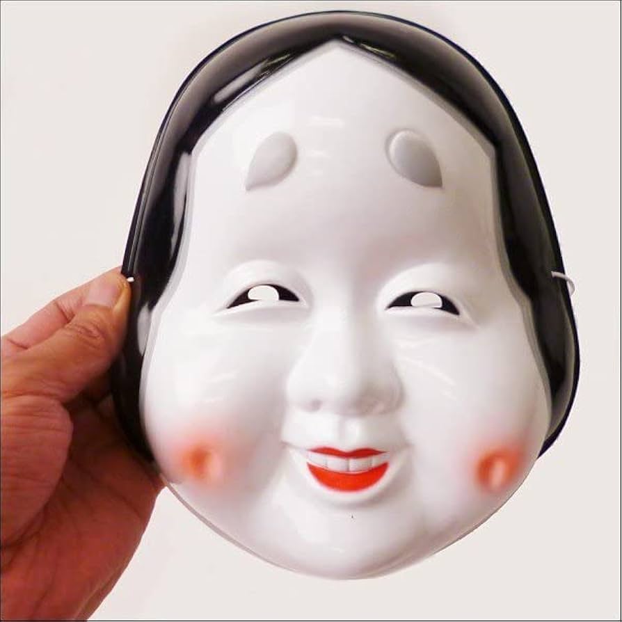 Amazon | お面 おかめ 約H23cm / ドジョウ掬い 縁日 盆踊り 一発芸