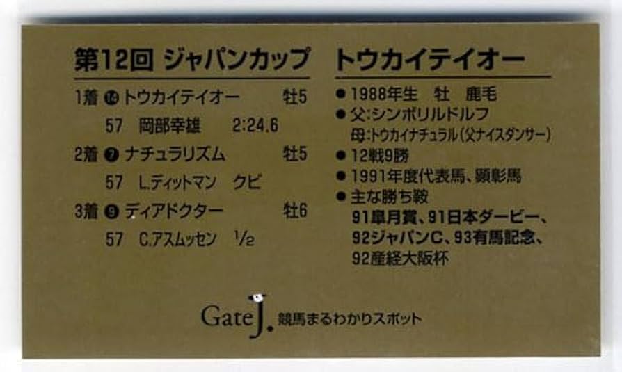 Amazon.co.jp: トウカイテイオー 第12回ジャパンカップ 単勝馬券型