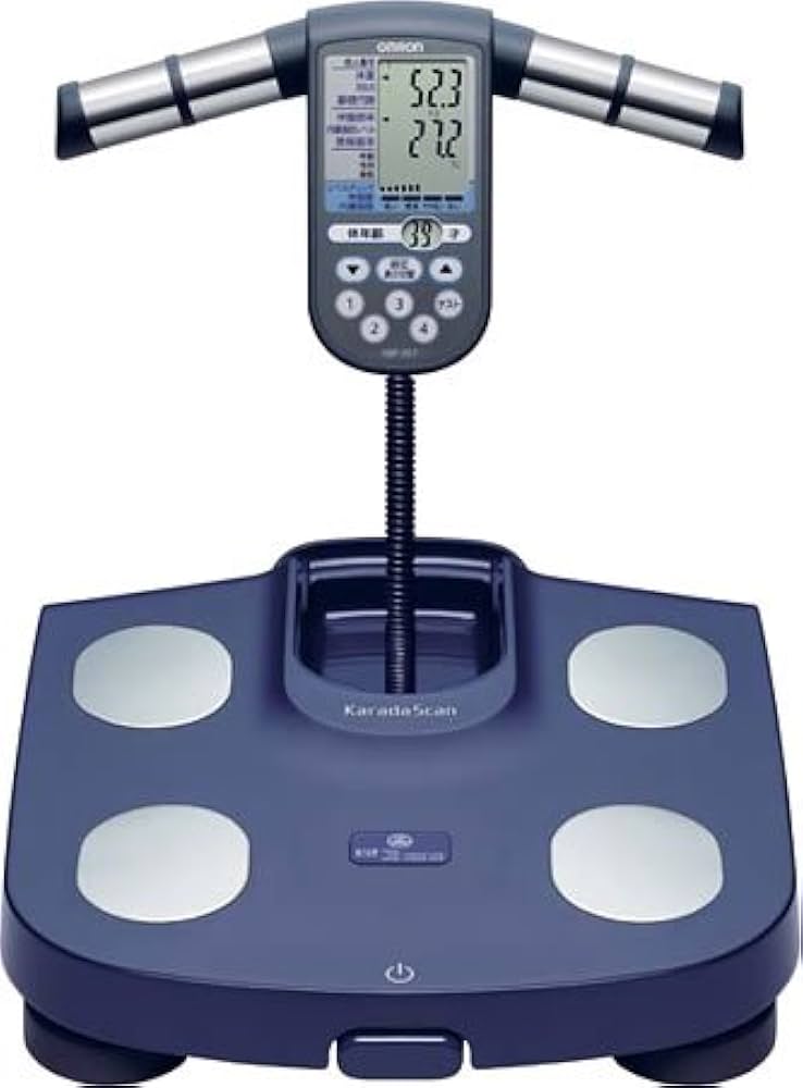 Amazon | OMRON 体重体組成計 カラダスキャン[チェック] ネイビー HBF