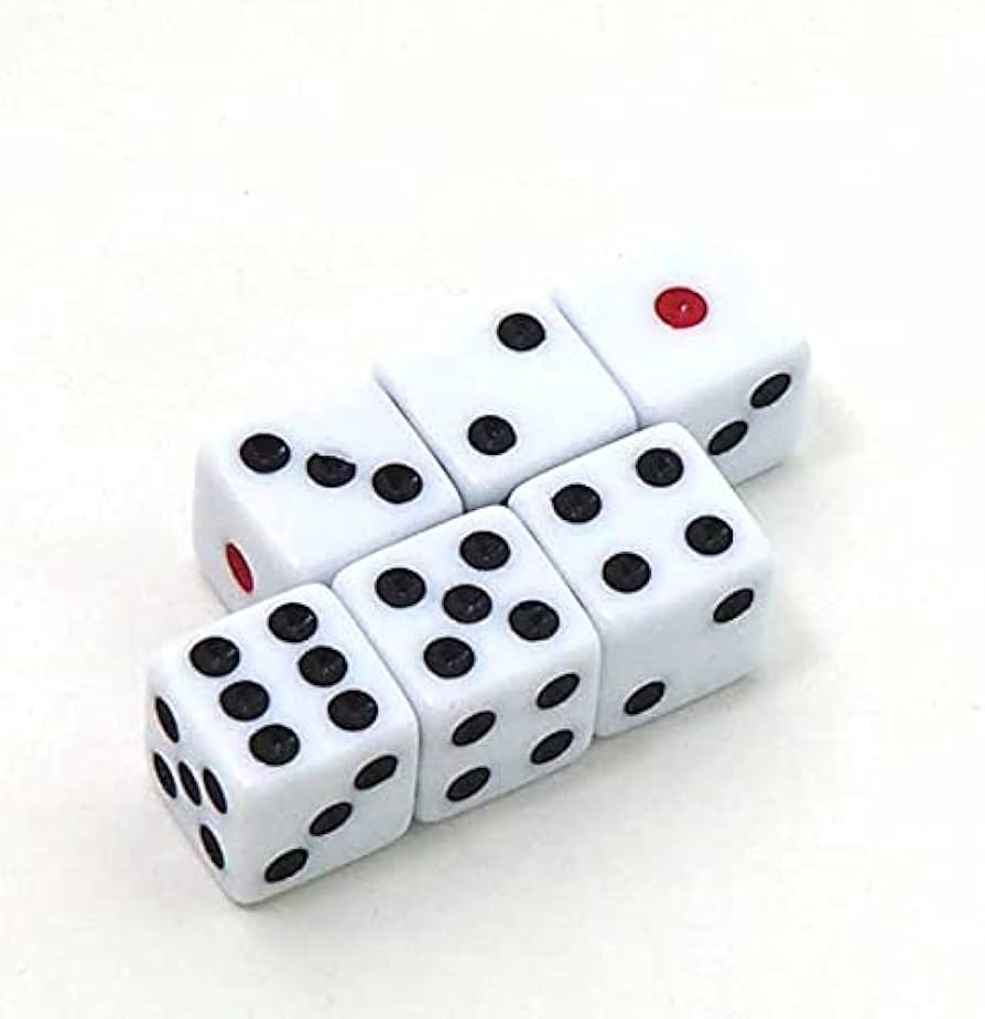 Amazon | 麻雀 ダイス サイコロ 10mm （6個組）：白 | ダイス