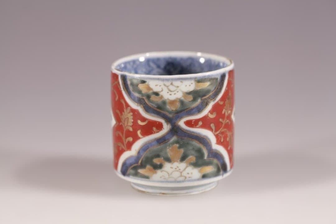 577 古伊万里大渕染付仙人唐子遊び図蕎麦猪口 無傷 幕末 577 古伊万里