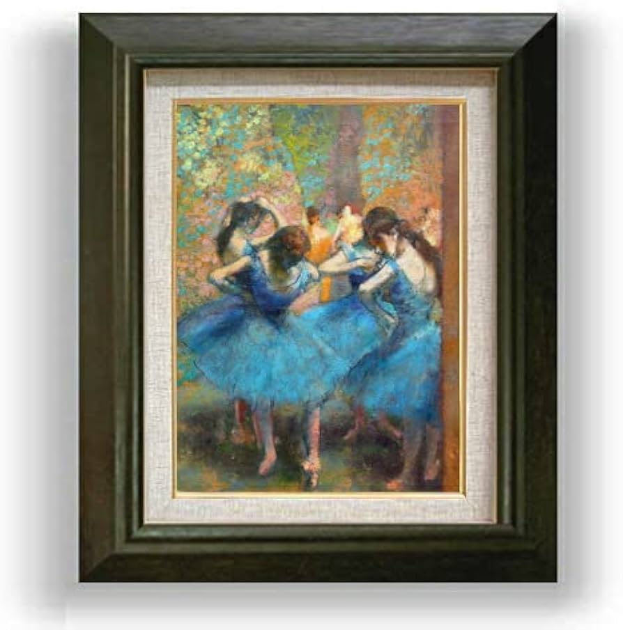 Amazon.co.jp: ドガ 青い踊り子たち F4 油絵直筆仕上げ 479×389mm 額縁
