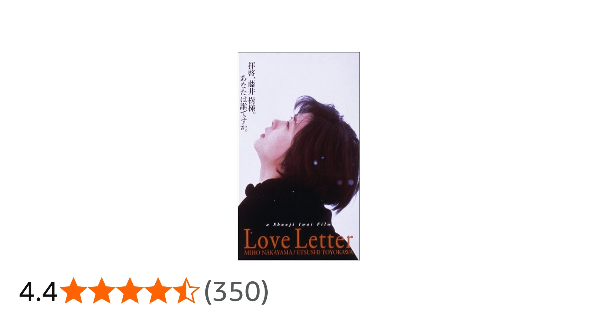 Amazon.co.jp: Love Letter 【劇場版】 [VHS] : 中山美穂, 岩井俊二