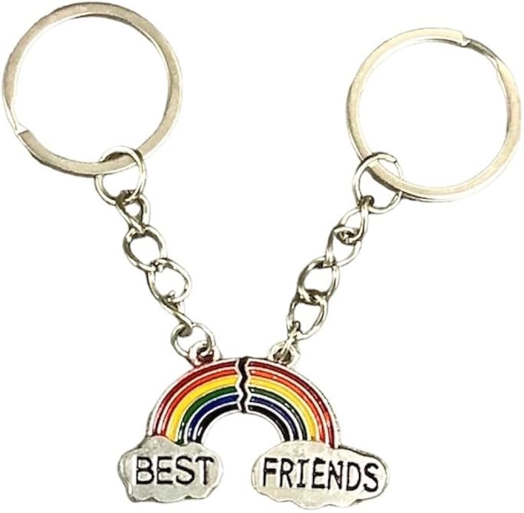 Amazon.co.jp: [亜細亜宝飾堂] レインボー 虹 ペア キーホルダー