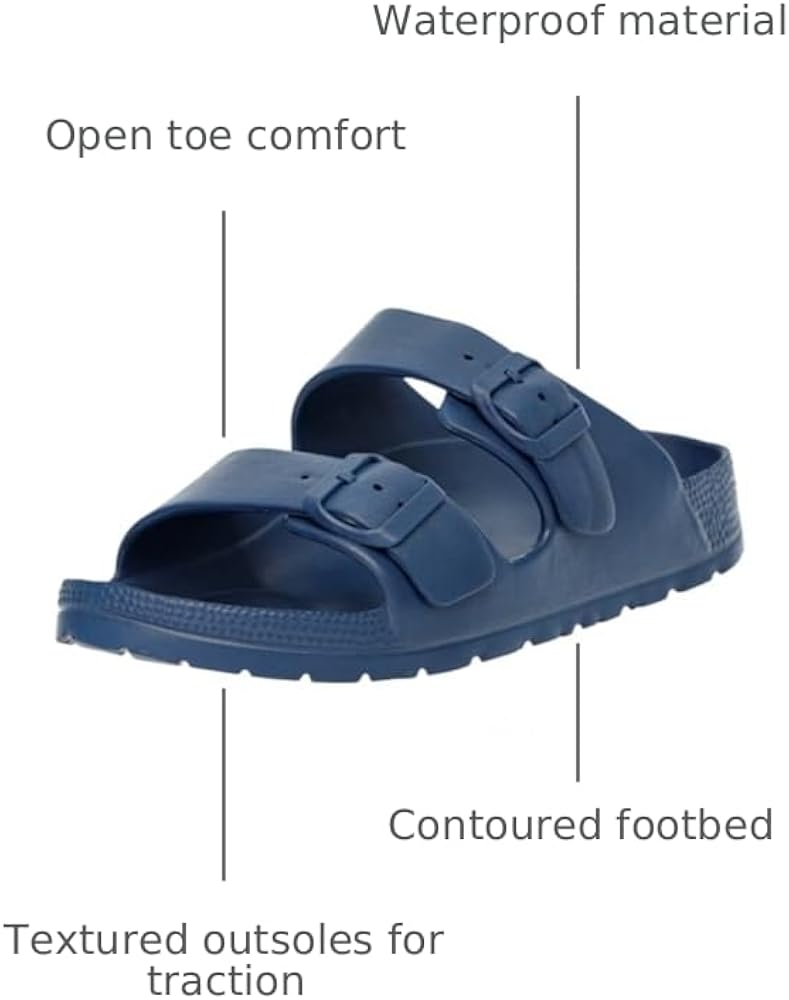 Amazon.com | Alpine Swiss Mens Double Strap Slide Sandals EVA Flat
