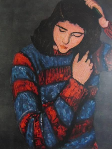 Amazon.co.jp: 林武、梳けずる女、額装用画集の一部、、額付 : ホーム