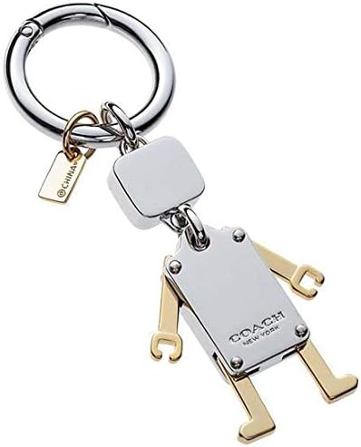 Coach F65429 SV/GD Robot Key Chain Gold & Silver Tone Movable