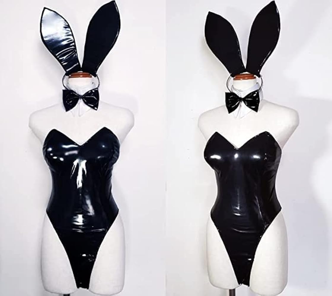 Amazon.co.jp: [YIDEDAOCOS] エナメルバニーガール 黒 コスプレ衣装