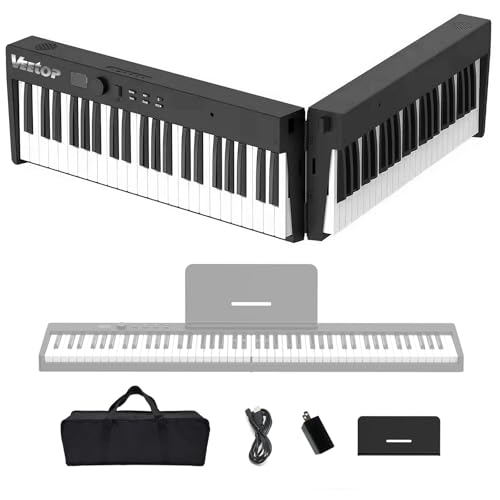 Amazon | Veetop 電子ピアノ 88鍵盤 【折り畳み式】 充電型 折り畳み