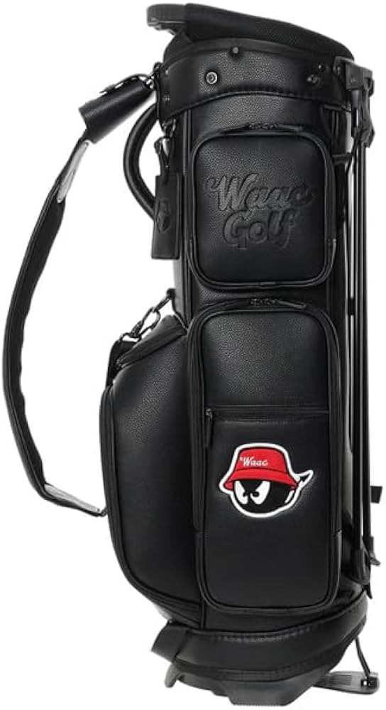 ガム】【新品】WAAC ワック エナメル キャディバッグ ブラック WAAC