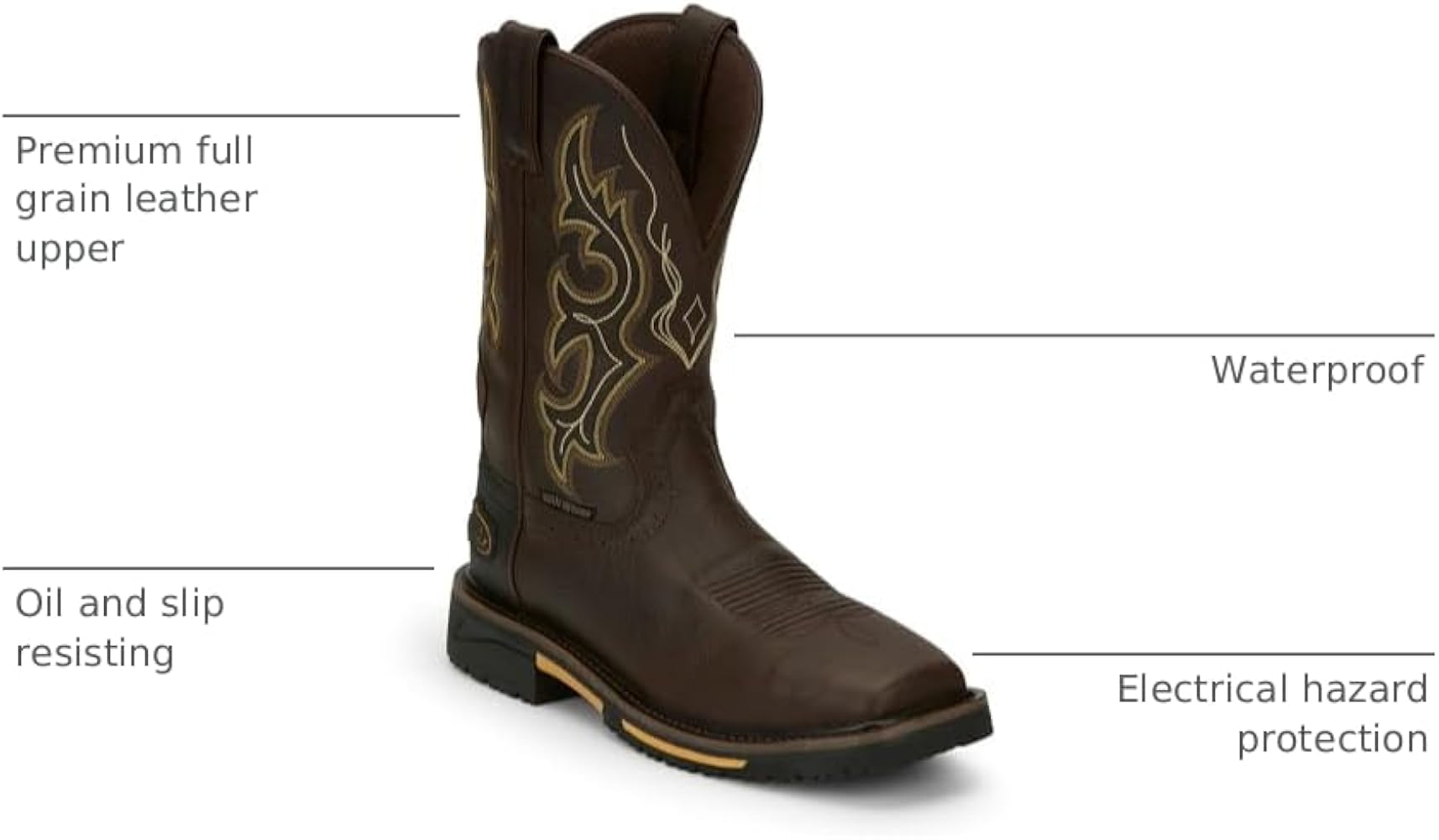 Amazon.com | Justin Boot Company Men`s Joist Brown 11In Top Soft