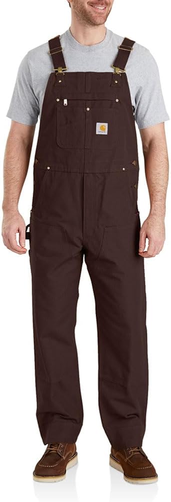 Carhartt Men's Big & Tall Relaxed Fit Duck Bib Overall, Dark Brown
