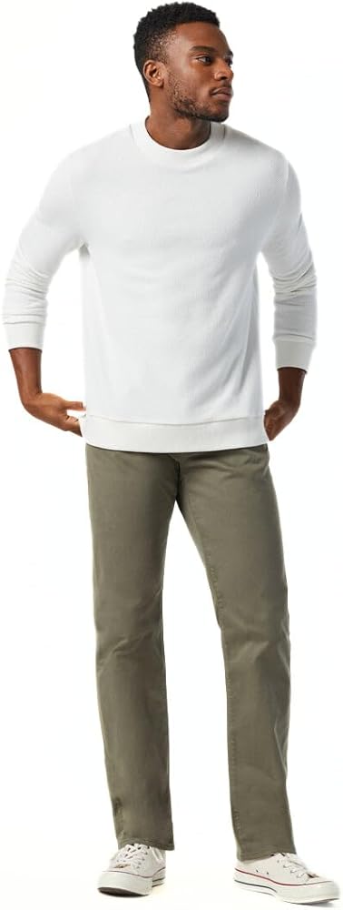 Mavi Mens Zach Regular Rise Straight Leg Pants, Dusty Olive Twill