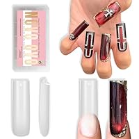 Amazon | NOVO OVO Sharp Square Long Nail Tips Press on, Natural