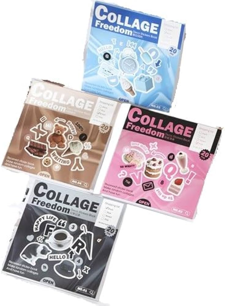 Amazon.co.jp: 型抜き シールブック 500枚以上入り 20頁/冊 Ins風 大