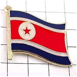 Amazon.co.jp: ピンバッジ 北朝鮮国旗デラックス薄型キャッチ付き朝鮮