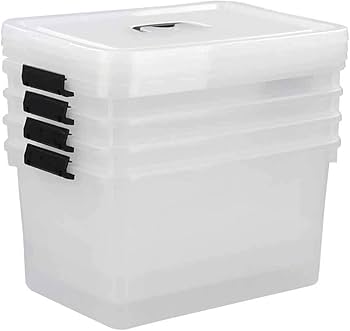 Amazon.com - Nicesh 17.5 L Plastic Large Storage Box, Clear Latch