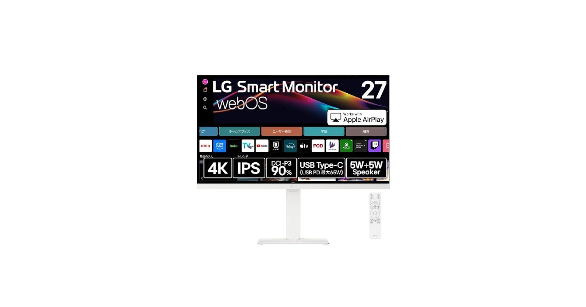 Amazon.co.jp: 27U730SA-W LG Smart Monitor 27型 4KwebOS搭載モニター