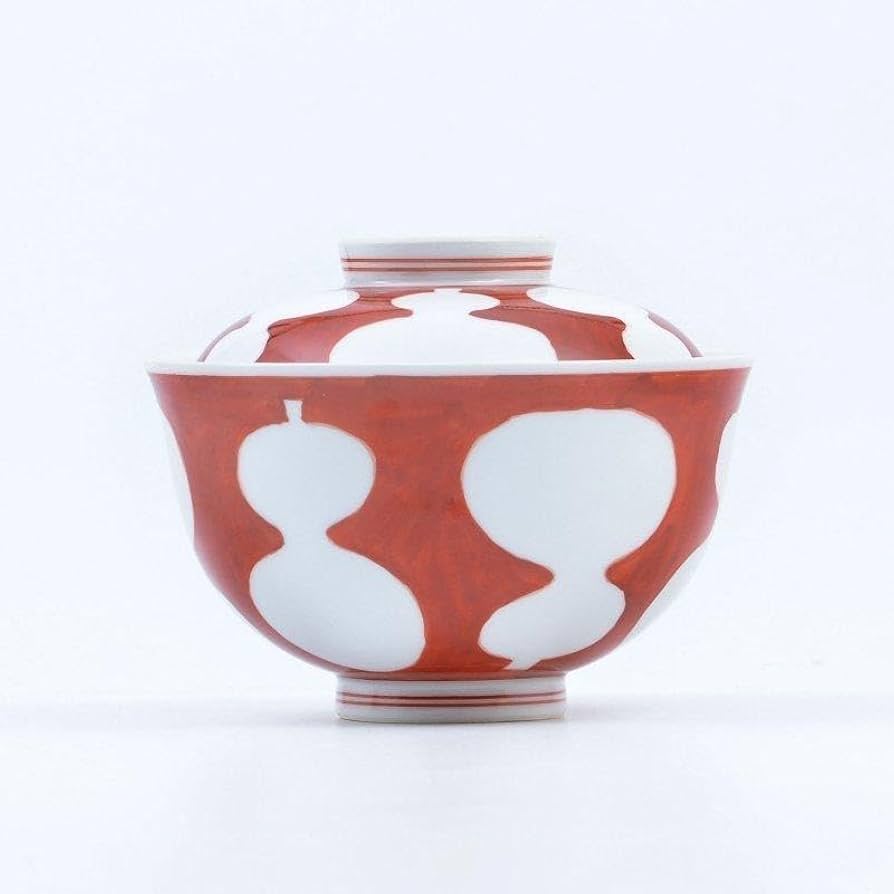 岐阜県多治見市幸兵衛窯 瓢壺 呉洲赤絵 白陶磁器 酒器 蓋付壺 岐阜県