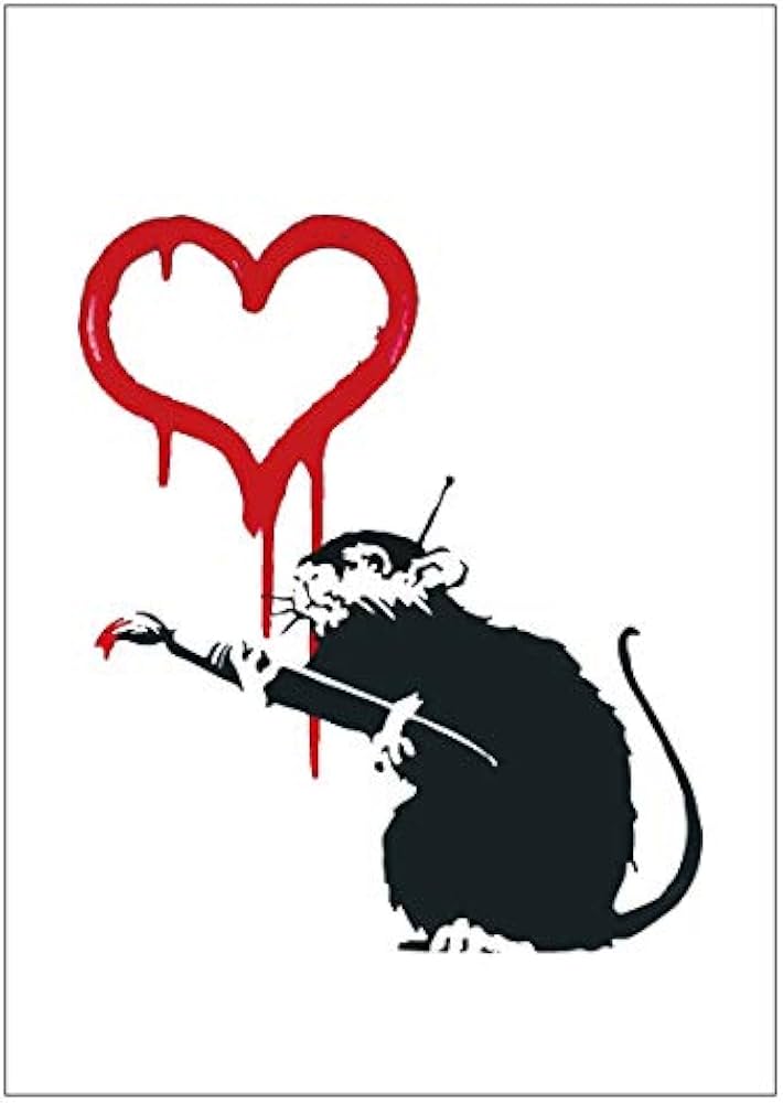 Amazon.co.jp: BANKSY Love Rat ラブラット バンクシー ポスター A2 A1