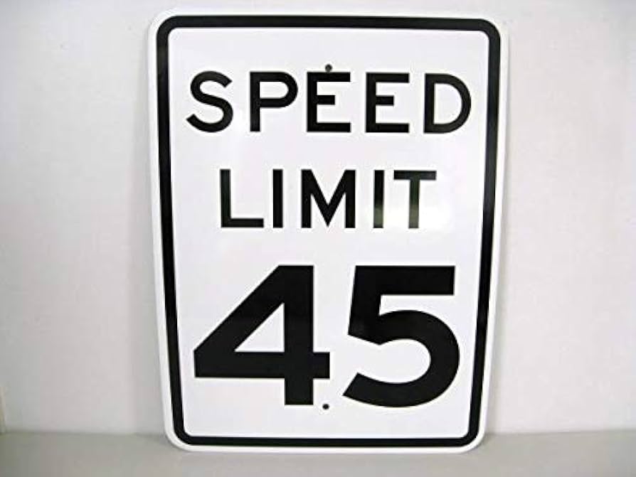 Amazon.co.jp: アメリカ 道路標識SPEED LIMIT 45 最高速度45 看板