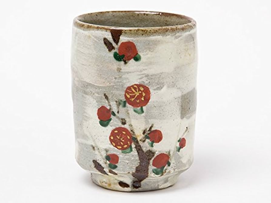 Amazon | 荒川武夫 作 虎渓山 水月窯 紅白梅湯呑 | 荒川武夫 | 湯呑み 通販