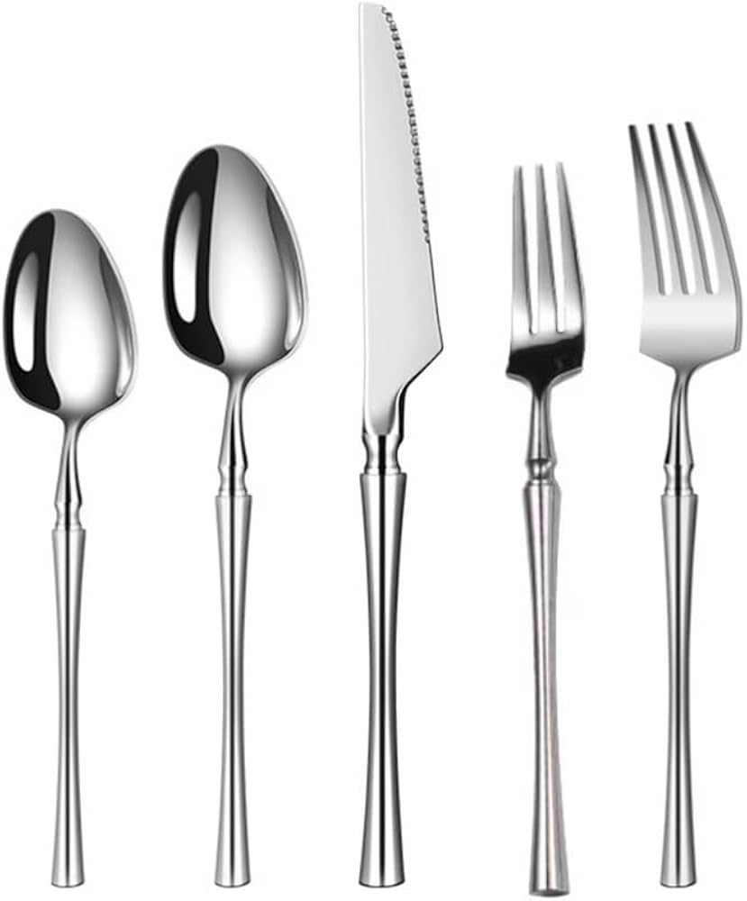 Amazon｜銀食器セット ステンレス鋼のステーキナイフ フォークと